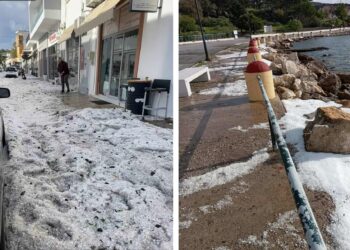 Με χαλαζόπτωση ξύπνησαν ανήμερα των Χριστουγέννων οι κάτοικοι στην Λέρο - ertnews.gr