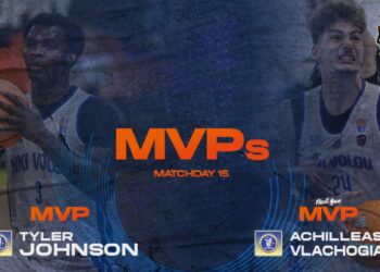 MVP της 15ης αγωνιστικής ο Τζόνσον, MVP Next Gen ο Βλαχογιάννης - www.ertsports.gr