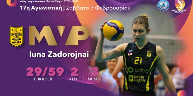 Πολυτιμότερη παίκτρια για την 17η στροφή η Ζαντοροζνάι - www.ertsports.gr