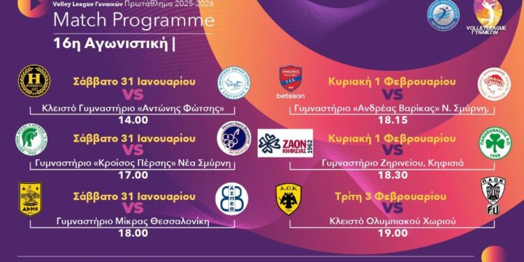 Volley League Γυναικών (16η αγωνιστική): Μεγάλα ντέρμπι σε Νέα Σμύρνη και Κηφισιά - www.ertsports.gr