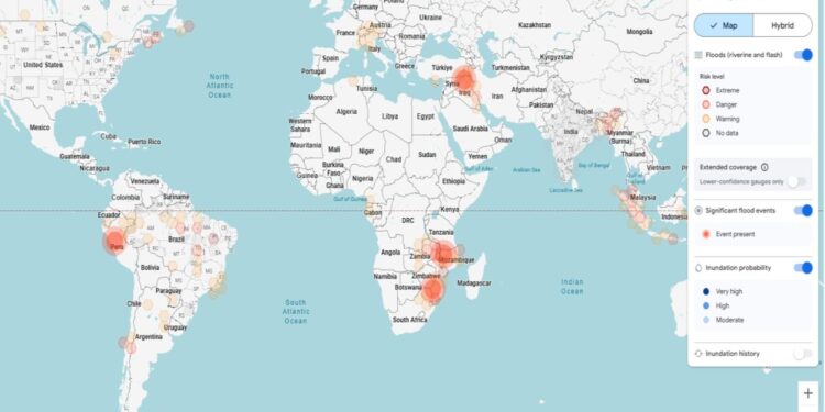 Σύστημα τεχνητής νοημοσύνης αναλύει δεδομένα για να προβλέπει πλημμύρες