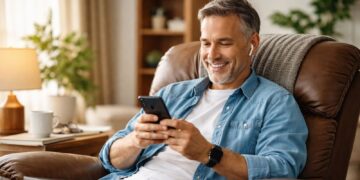 Relaxing in a cozy living room