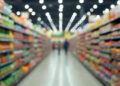 blurry supermarket aisles