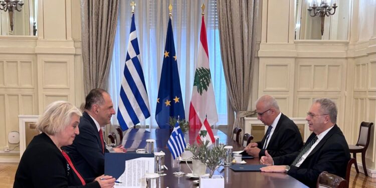 Συνάντηση Γ. Γεραπετρίτη με τον αντιπρόεδρο του Λιβάνου, Τ. Μιτρί