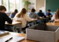 Classroom study session in focus banned smartphones