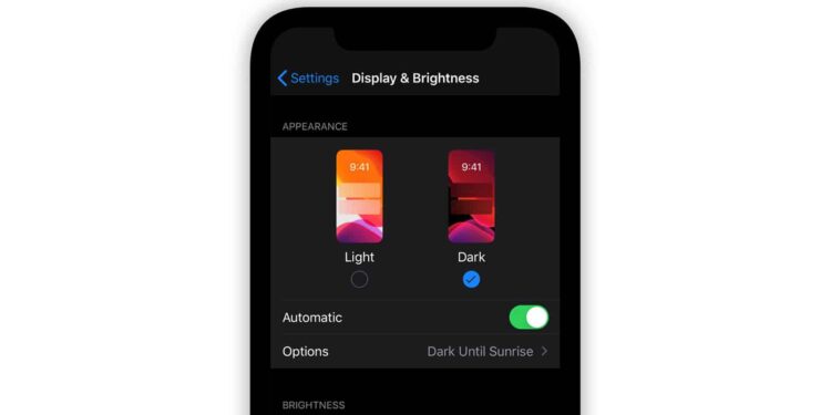 iOS Dark mode extend mode