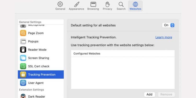 tracking prevention
