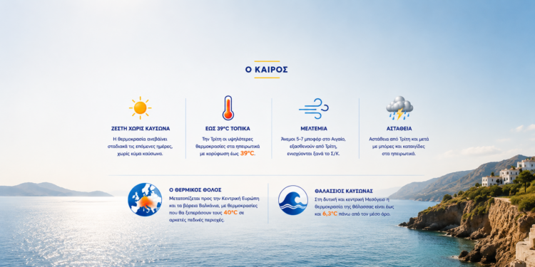 Καιρός: Άνοδος της θερμοκρασίας στη χώρα – Στους 39 βαθμούς τοπικά ο υδράργυρος – Πρόγνωση από την Ο. Παπαβγούλη