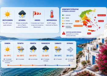 Καιρός: Θυελλώδεις βοριάδες σήμερα – Σταδιακή άνοδος της θερμοκρασίας έως την Πέμπτη