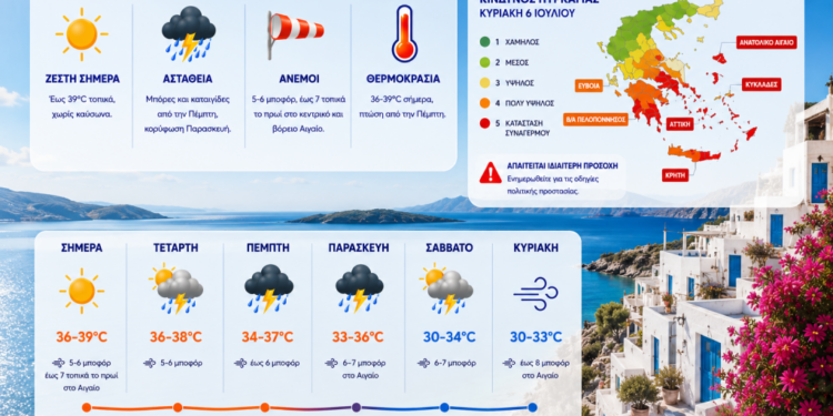 Καιρός: Θυελλώδεις βοριάδες σήμερα – Σταδιακή άνοδος της θερμοκρασίας έως την Πέμπτη