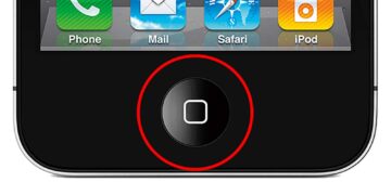 iphone 4 home button highlighted