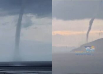Διπλός υδροστρόβιλος ανάμεσα σε Κουφονήσι και Κέρο – Εντυπωσιακές εικόνες