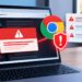 Chrome Phishing Warning on Laptop