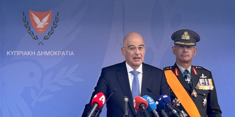 Nίκος Δένδιας από Κύπρο: «Η Ελλάδα είναι και θα παραμείνει πλησίον»